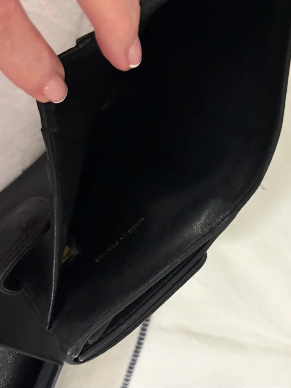 CHANEL Black Caviar Leather Wallet Tonal CC Logo Made in France